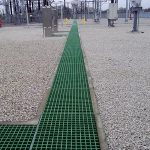 Moulded square mesh GRP grating