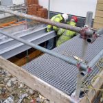 38mm Deep Moulded GRP Grating used in building risers